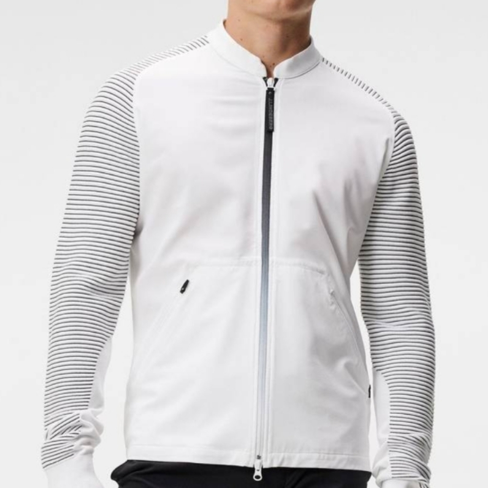 J. Lindeberg Rolf Hybrid Jacket Men's Medium White Black Cardigan